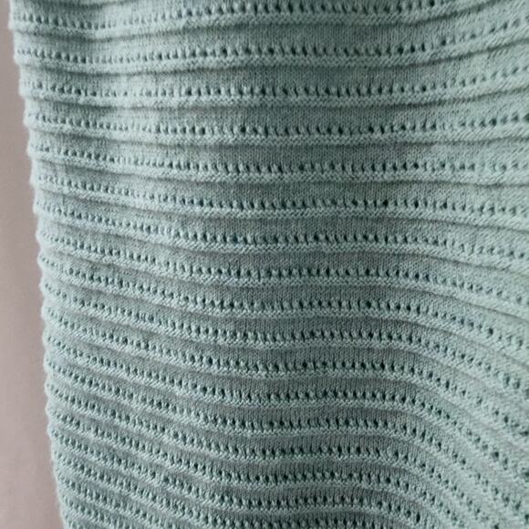 J. Jill Wearever Textured Short-Sleeve Pullover size XL mint green ribbed boho - Picture 6 of 11
